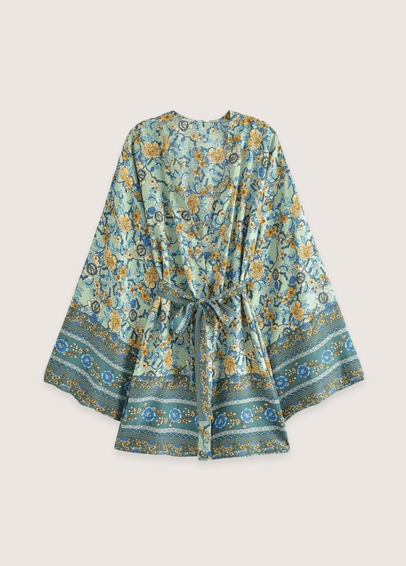 DONE Fitshinling Print Vintage Women Kimono Bohemian Beach Cover-Ups Swimwears With Sashes Holiday Summer Cardigan Holiday Outfits DONE Fitshinling Print Vintage Women Kimono Bohemian Beach Cover-Ups Swimwears With Sashes Holiday Summer Cardigan Holiday Outfits green / S