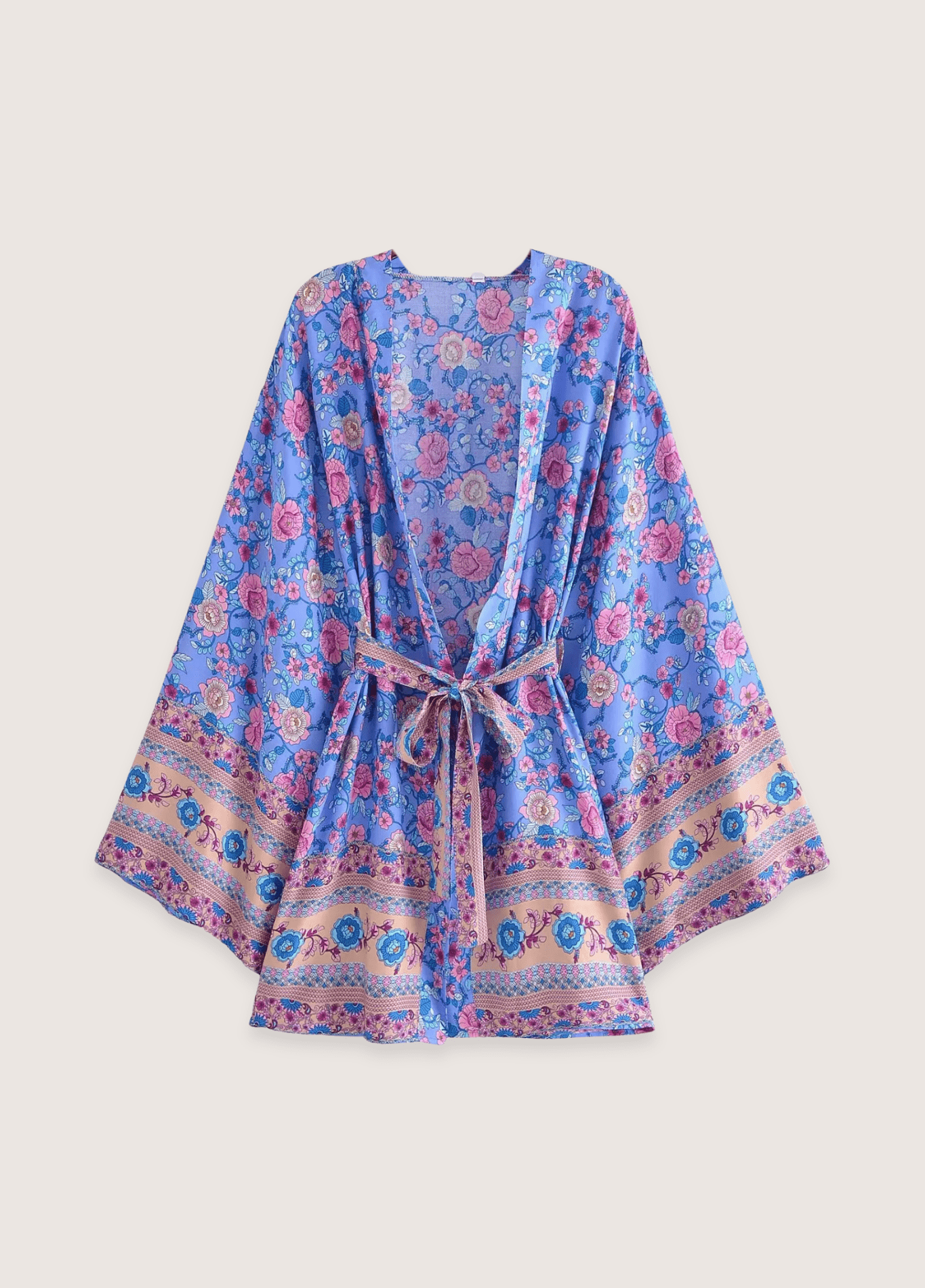 DONE Fitshinling Print Vintage Women Kimono Bohemian Beach Cover-Ups Swimwears With Sashes Holiday Summer Cardigan Holiday Outfits DONE Fitshinling Print Vintage Women Kimono Bohemian Beach Cover-Ups Swimwears With Sashes Holiday Summer Cardigan Holiday Outfits Blue / S