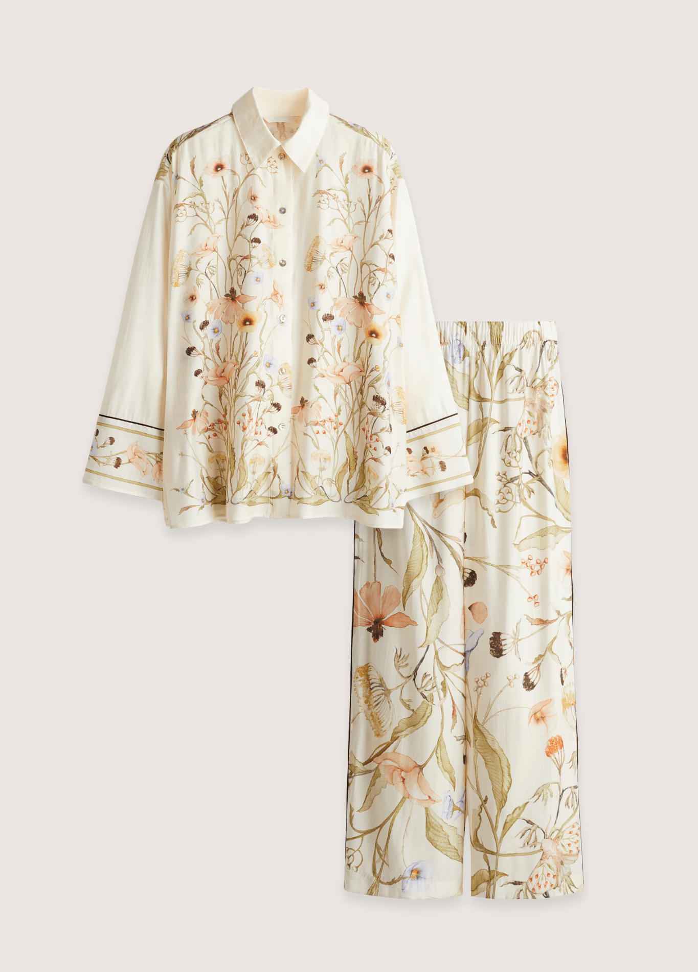 DONE UNIZERA women's floral pattern shirt with rolled edge design long pants temperament spring new pants DONE UNIZERA women's floral pattern shirt with rolled edge design long pants temperament spring new pants
