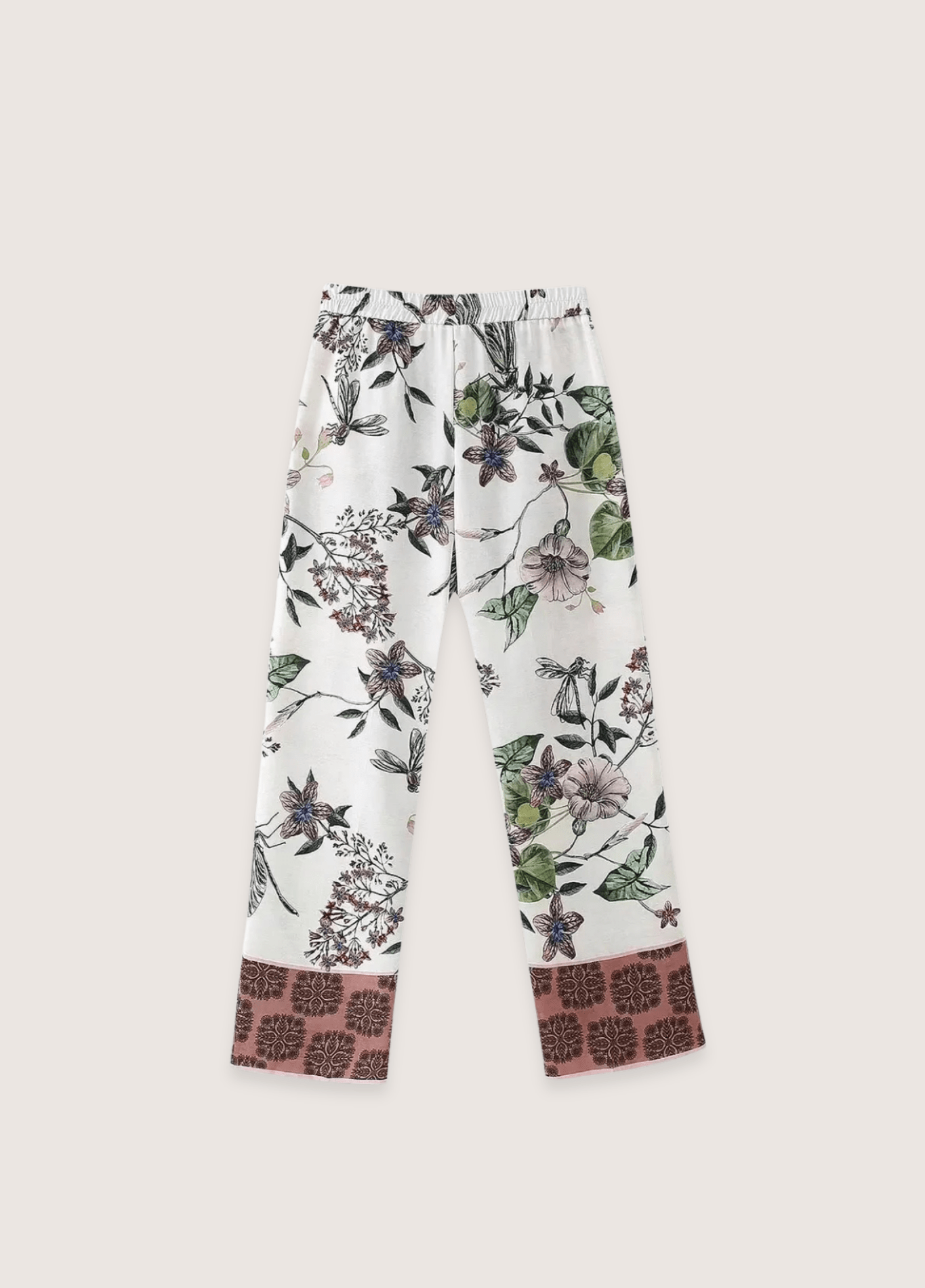 DONE Y2K TRAF fashion printed panty suit female V-neck lace-up top+high waist wide-leg pants loose two-piece 2024 new DONE Y2K TRAF fashion printed panty suit female V-neck lace-up top+high waist wide-leg pants loose two-piece 2024 new
