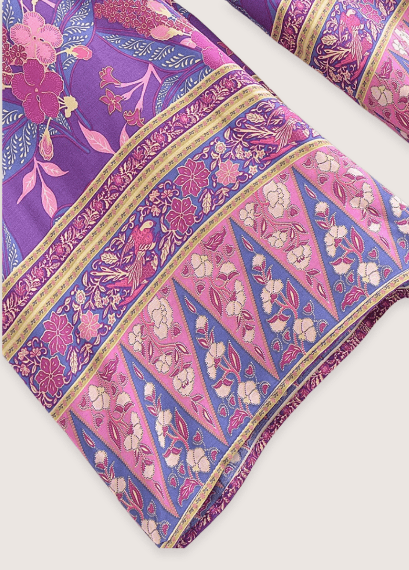 Ensemble pantalon kimono violet fleuri Ensemble pantalon kimono violet fleuri