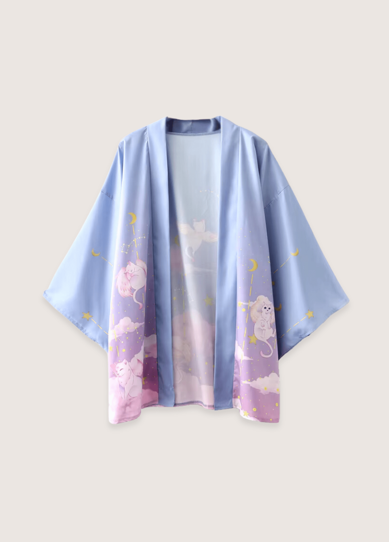 Kimono japonais | Chat Rêveur bleu / unique