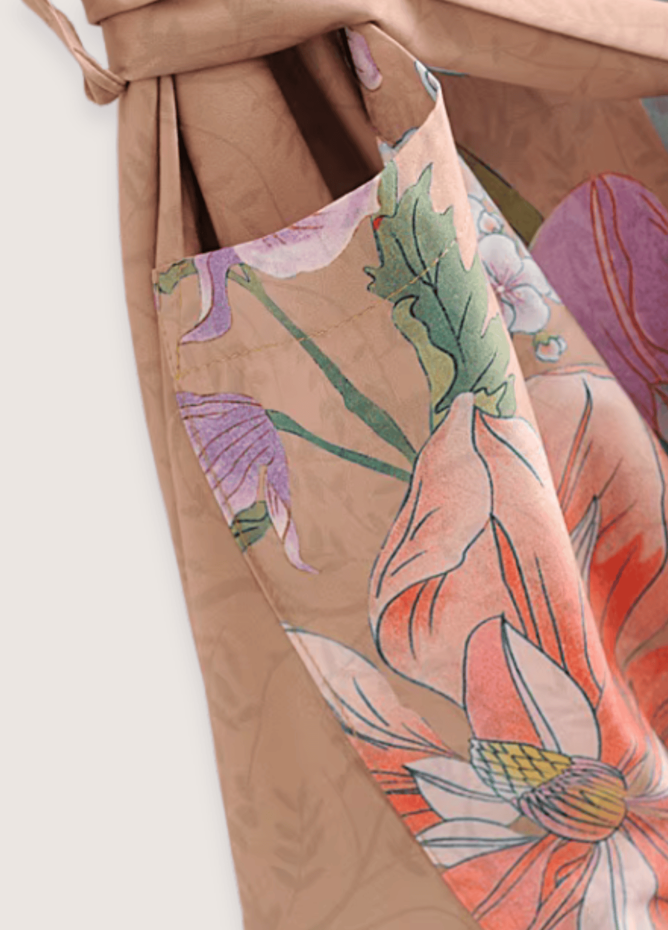 Kimono long beige rosé | Fleur et Paon Bohème Kimono long beige rosé | Fleur et Paon Bohème