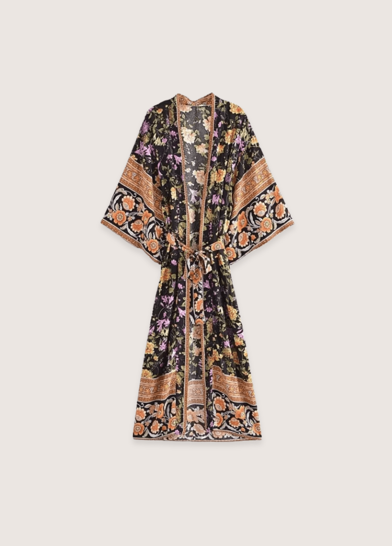 Kimono long bohème | Jardin Nocturne Kimono long bohème | Jardin Nocturne noir / S