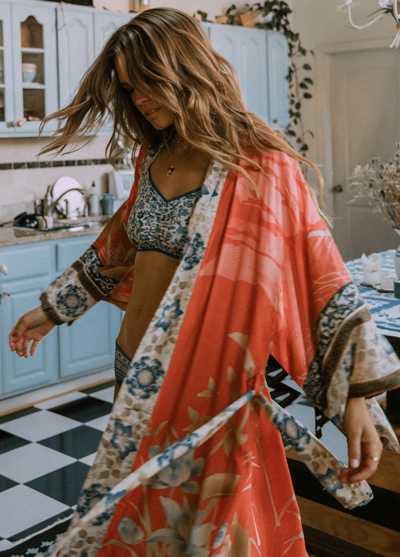 Kimono long | Grue Orange orange / unique