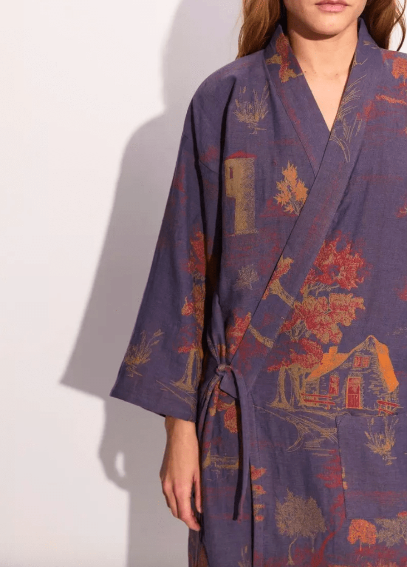Peignoir kimono bleu femme | Momiji Peignoir kimono bleu femme | Momiji