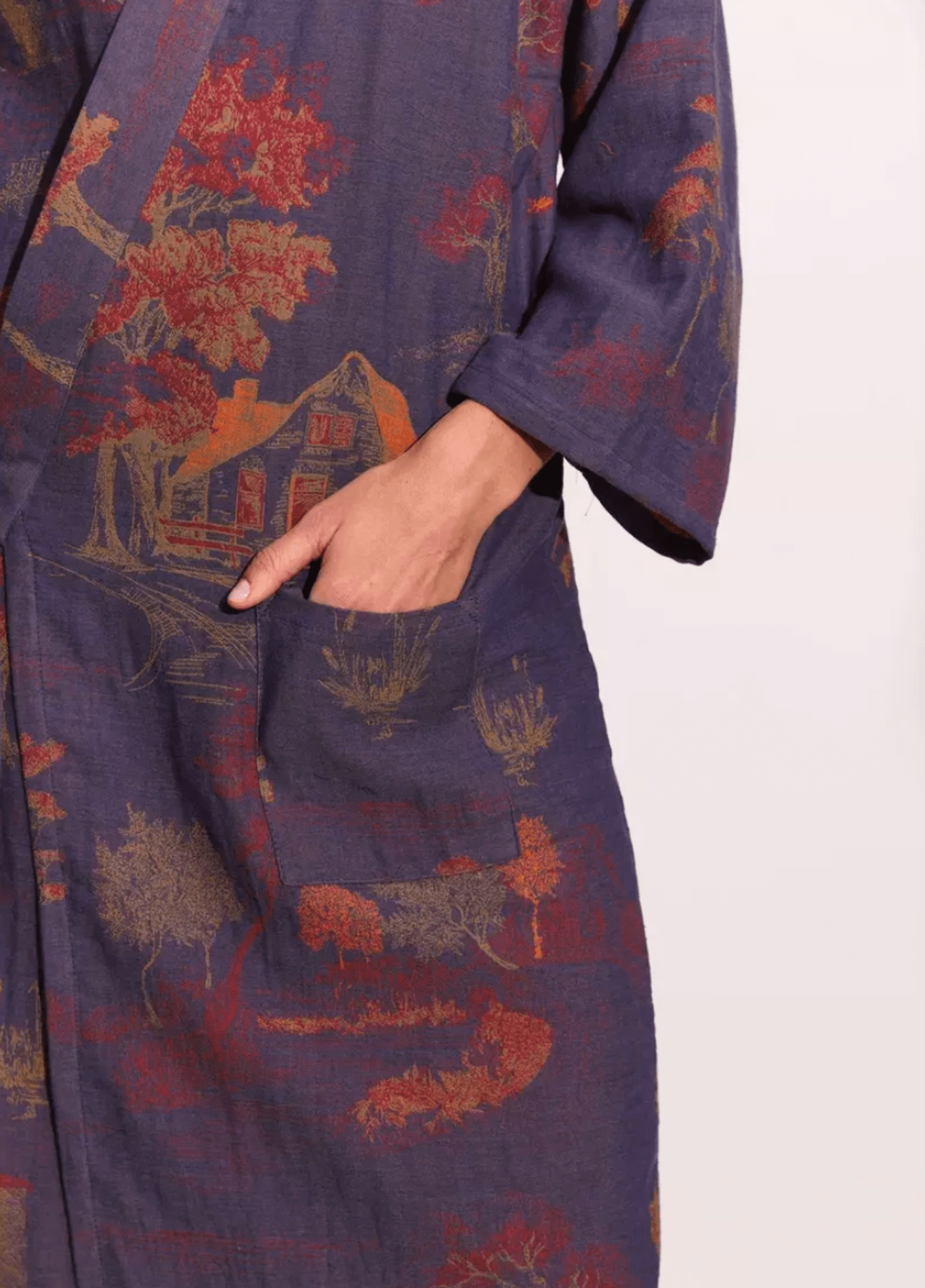Peignoir kimono bleu femme | Momiji Peignoir kimono bleu femme | Momiji