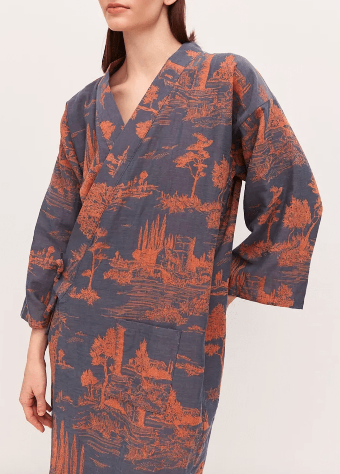 Peignoir kimono bleu femme | Ukiyo Peignoir kimono bleu femme | Ukiyo