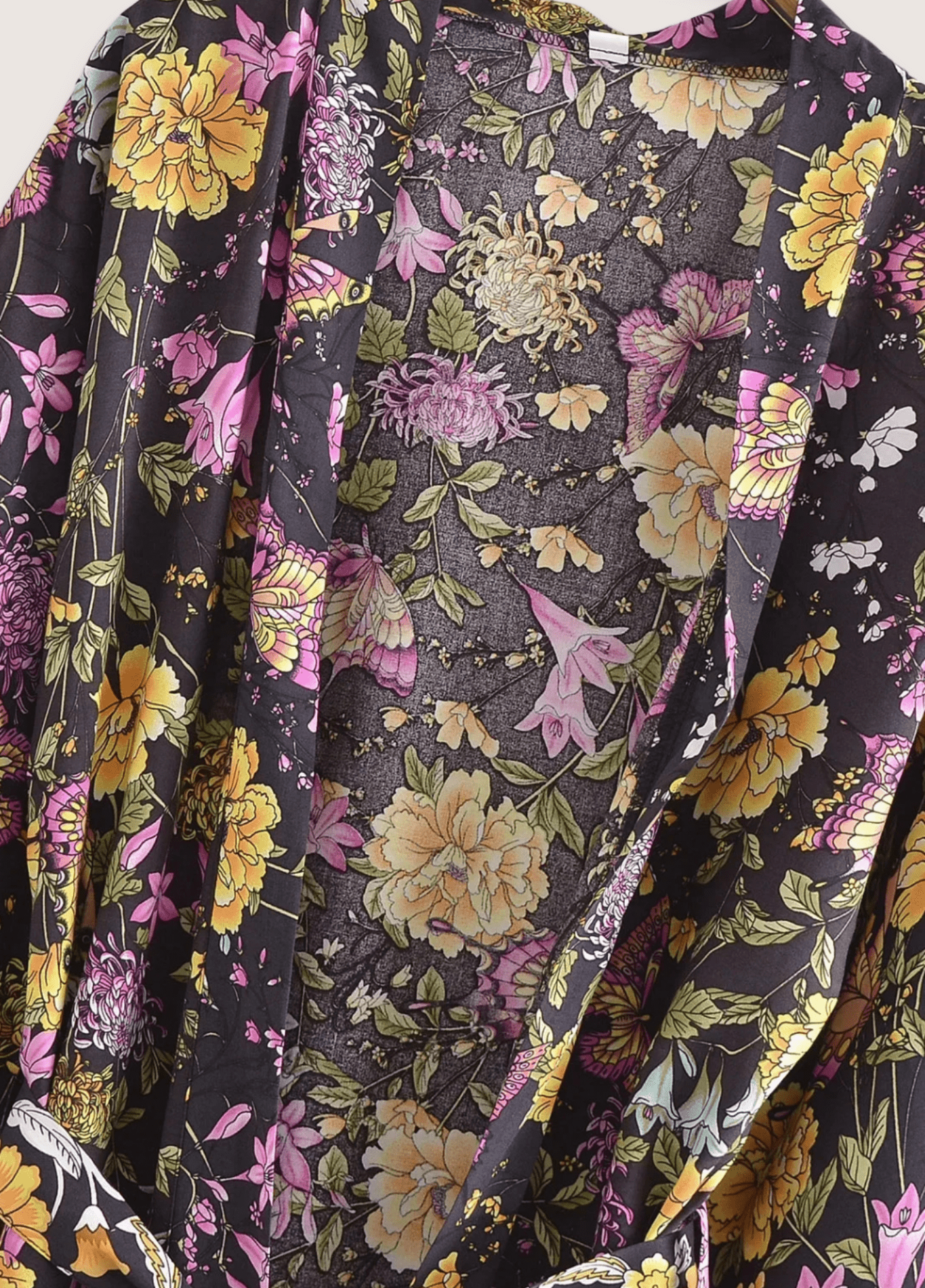 READY Vintage Multi Floral Print Women Bohemian Kimono Beachwear Batwing Sleeves Rayon Robe Beach Boho Bikini Cover-ups READY Vintage Multi Floral Print Women Bohemian Kimono Beachwear Batwing Sleeves Rayon Robe Beach Boho Bikini Cover-ups