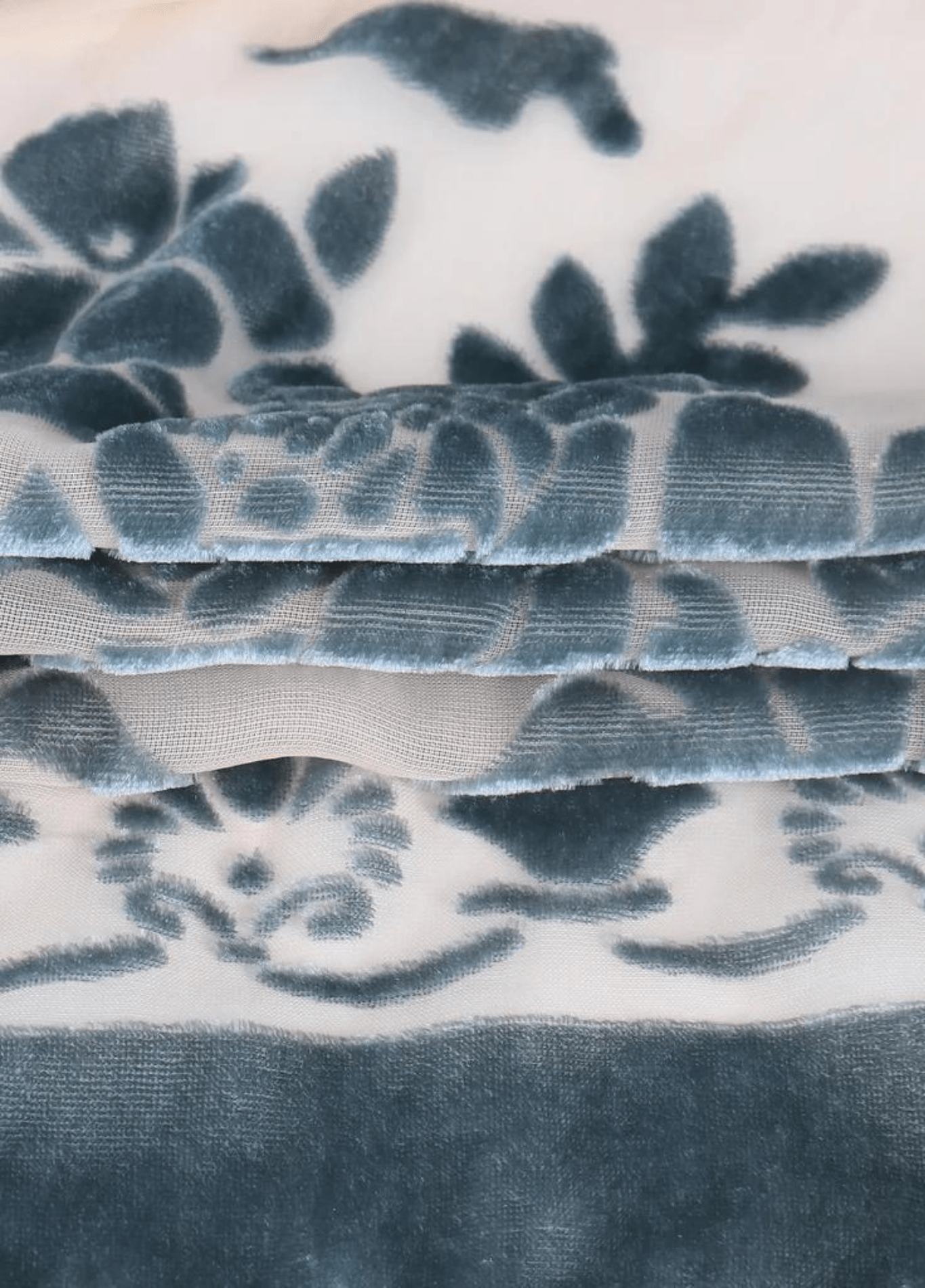 Veste kimono crème et bleu gris crème