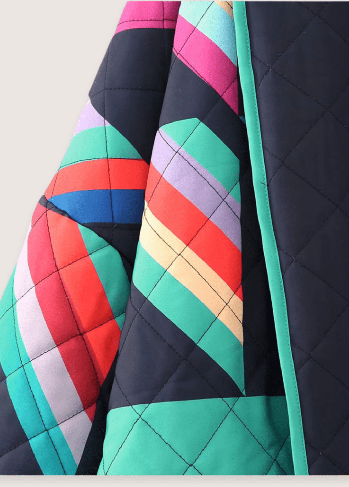 Veste kimono matelassée | Géométrique Coloré année 80