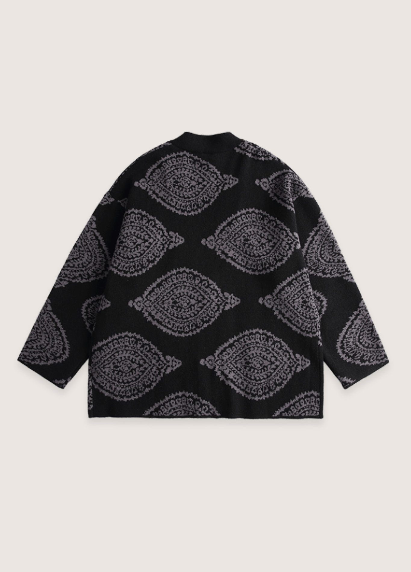 Veste kimono noire | Motifs Paisley Veste kimono noire | Motifs Paisley