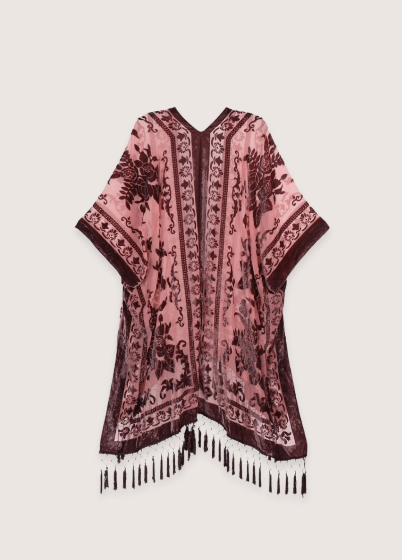 Veste kimono rose pâle rose pâle