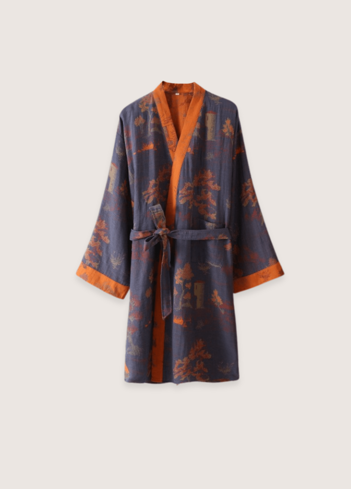 Peignoir kimono bleu homme | Ryokan
 coton