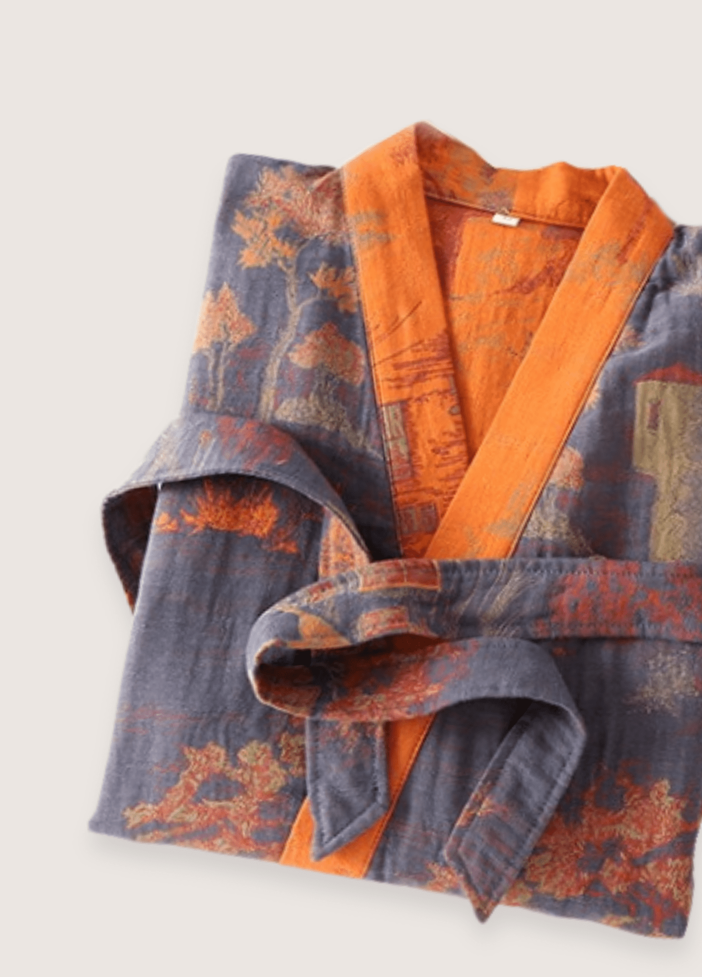 Peignoir kimono bleu homme | Ryokan
 coton 1