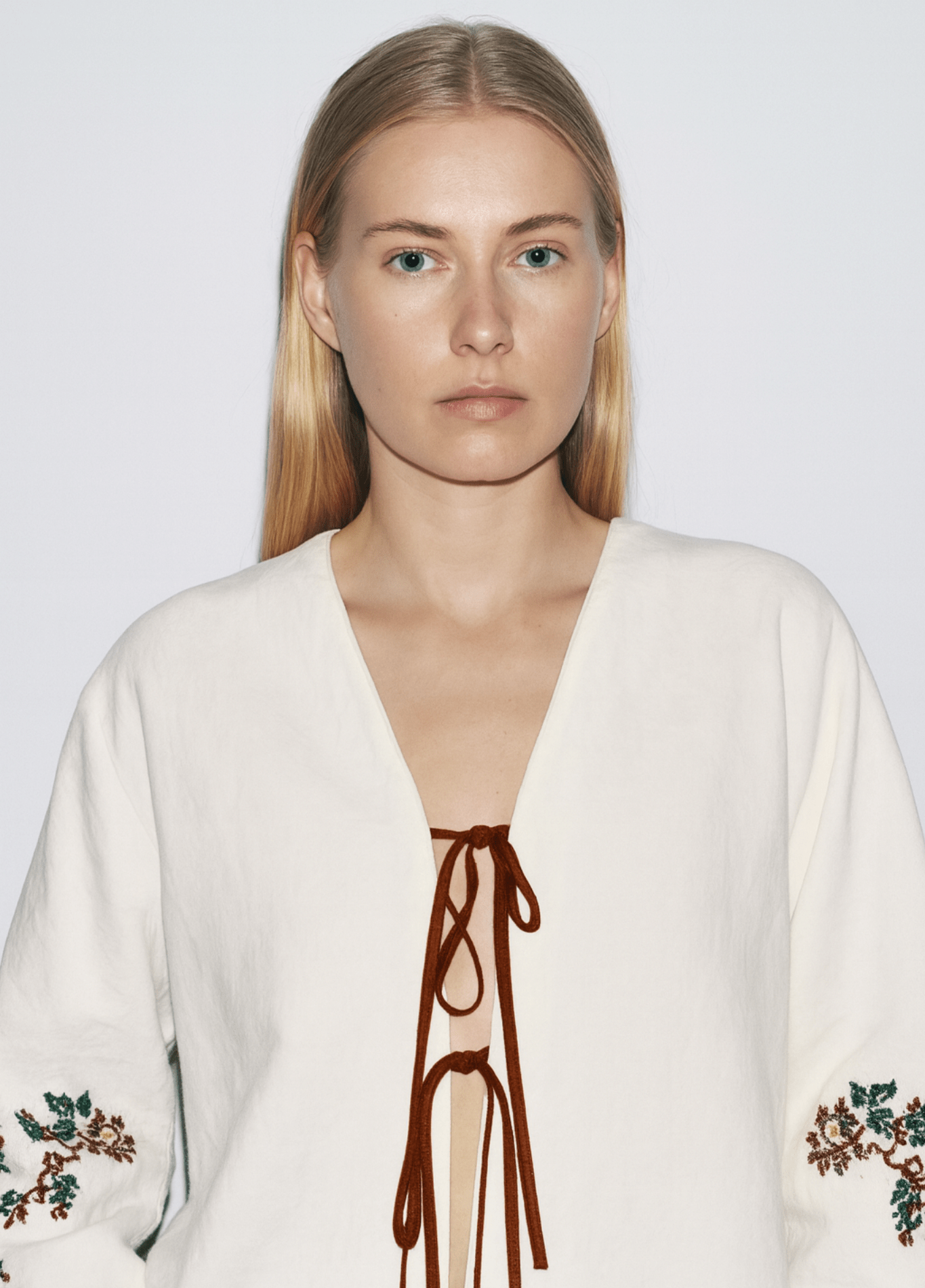 DONE 2025 BOHO Women Beige Embroidery Flower Cuff Long Sleeve Kimono Shirt Holiday V neck Lacing Up Tide Bow Cardigan Blouse Cape DONE 2025 BOHO Women Beige Embroidery Flower Cuff Long Sleeve Kimono Shirt Holiday V neck Lacing Up Tide Bow Cardigan Blouse Cape