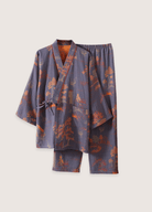 DONE Men's Roomwear Cotton Kimono Pajamas Robes for Spring Jacquard Printed Home Clothing Medium Length Oversized Breathable Bathrobe DONE Men's Roomwear Cotton Kimono Pajamas Robes for Spring Jacquard Printed Home Clothing Medium Length Oversized Breathable Bathrobe 2 pcs set-blue / M