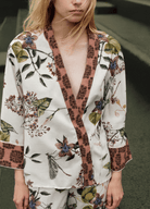 DONE Y2K TRAF fashion printed panty suit female V-neck lace-up top+high waist wide-leg pants loose two-piece 2024 new DONE Y2K TRAF fashion printed panty suit female V-neck lace-up top+high waist wide-leg pants loose two-piece 2024 new top / S