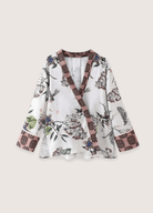 DONE Y2K TRAF fashion printed panty suit female V-neck lace-up top+high waist wide-leg pants loose two-piece 2024 new DONE Y2K TRAF fashion printed panty suit female V-neck lace-up top+high waist wide-leg pants loose two-piece 2024 new