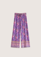 Ensemble kimono court et pantalon violet fleuri Ensemble kimono court et pantalon violet fleuri