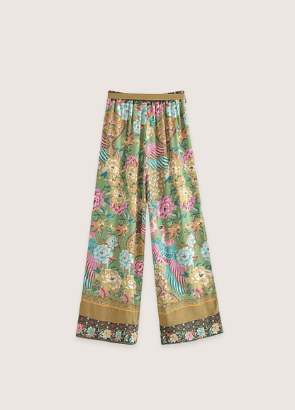 Ensemble pantalon kimono paon fleuri Ensemble pantalon kimono paon fleuri