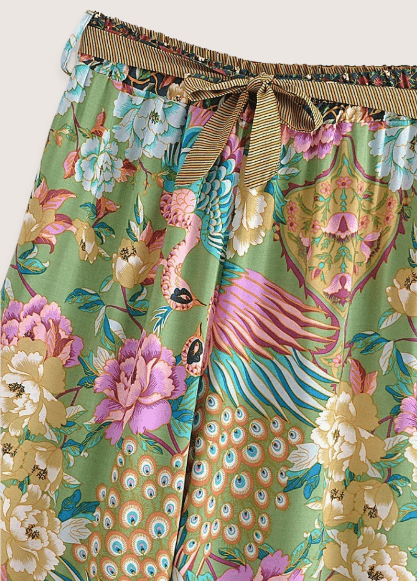 Ensemble pantalon kimono paon fleuri Ensemble pantalon kimono paon fleuri