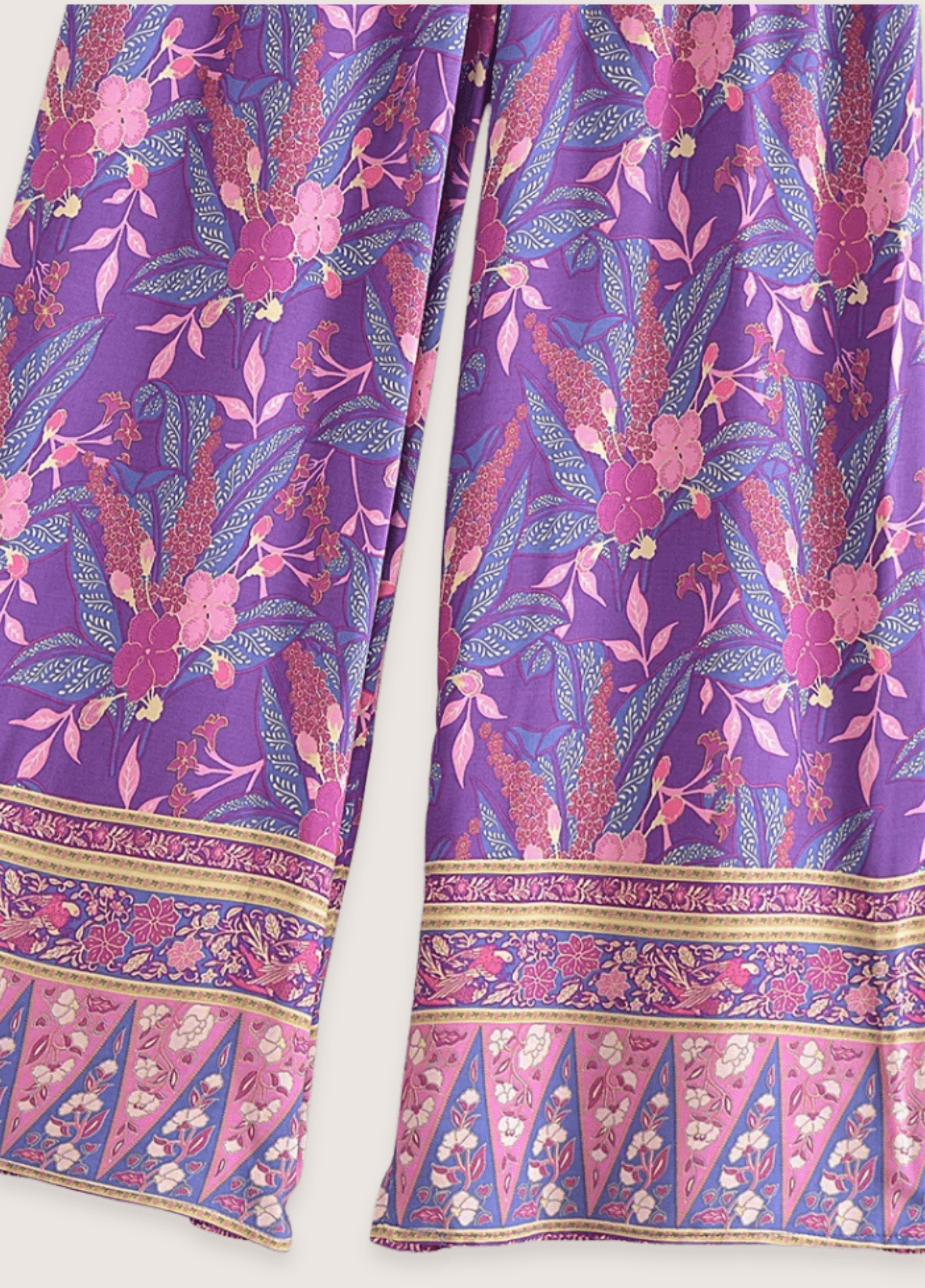 Ensemble pantalon kimono violet fleuri Ensemble pantalon kimono violet fleuri