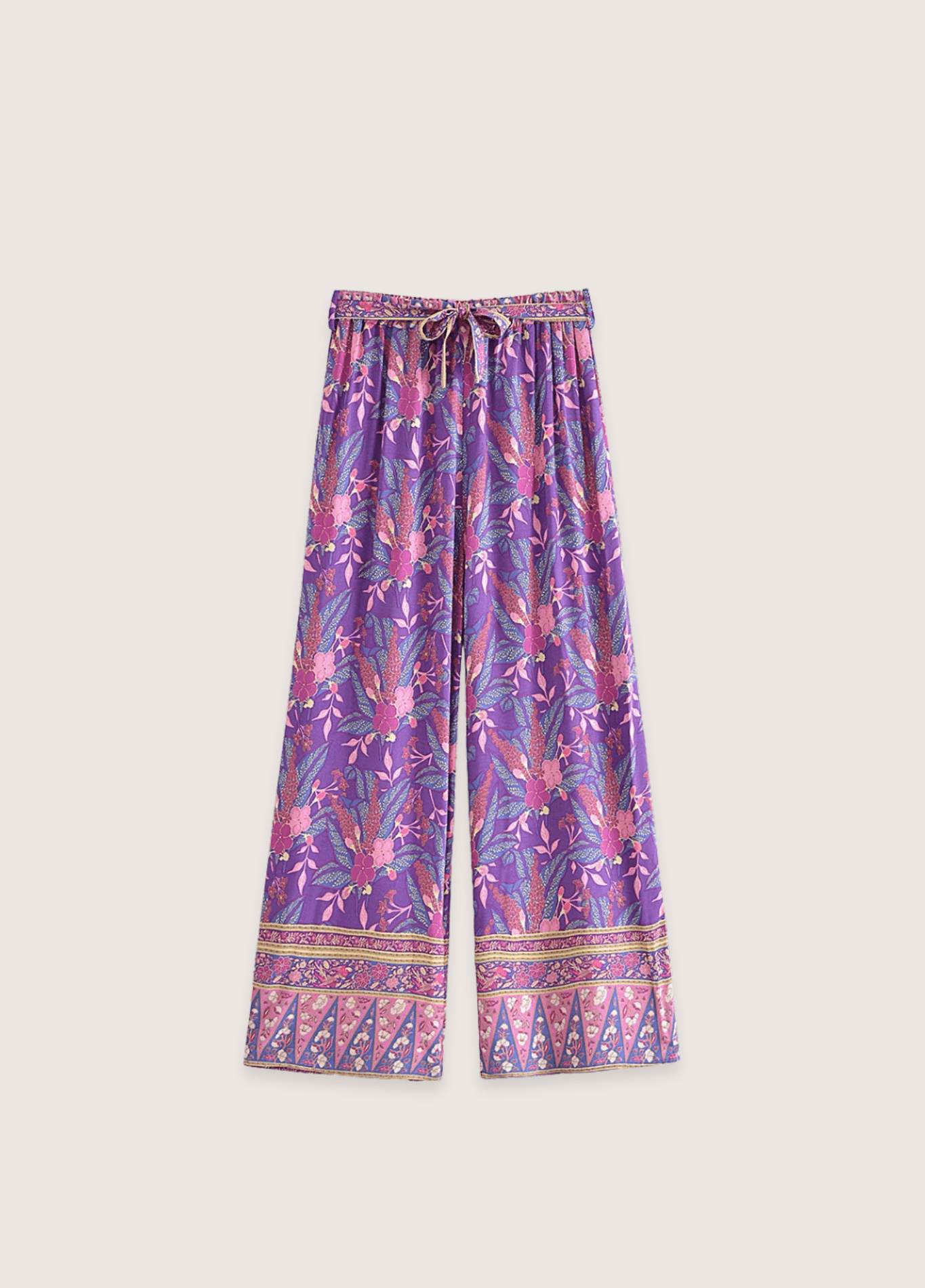Ensemble pantalon kimono violet fleuri Ensemble pantalon kimono violet fleuri violet / S