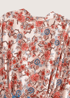 Kimono court bohème abricot et bleu Kimono court bohème abricot et bleu