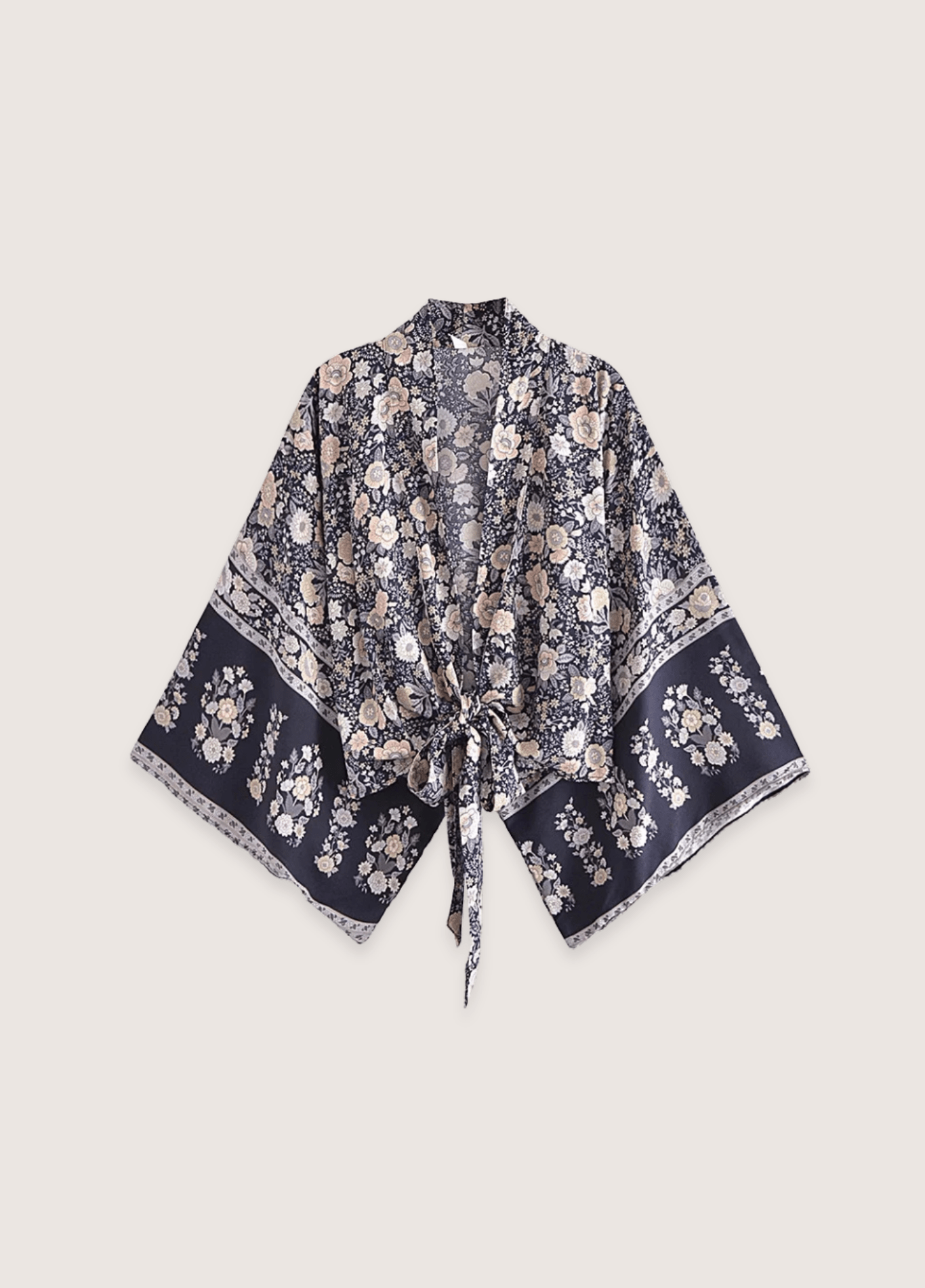 Kimono court bohème gris et rose Kimono court bohème gris et rose gris / S
