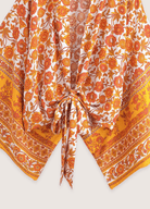Kimono court jaune fleuri Kimono court jaune fleuri