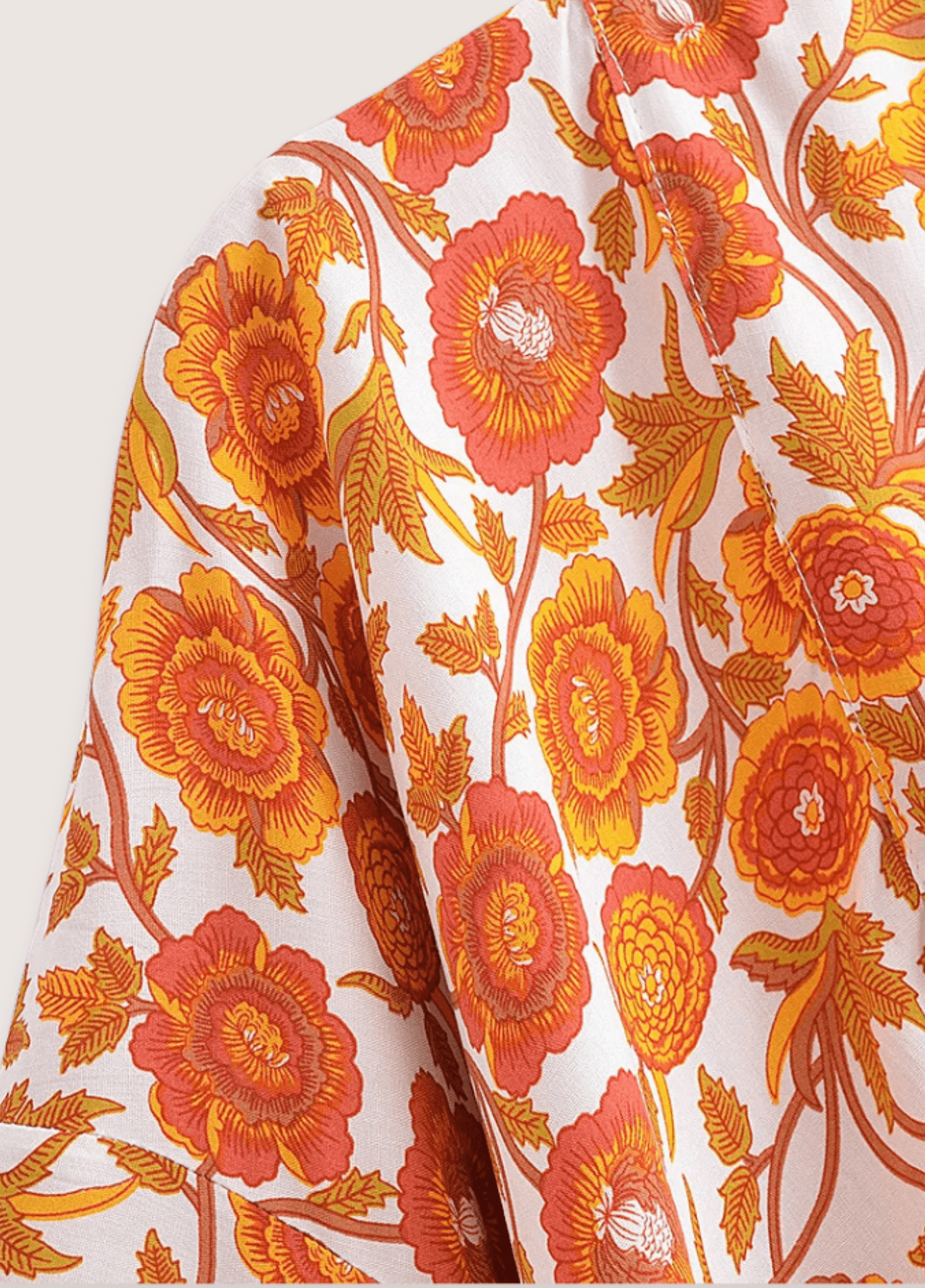 Kimono court jaune fleuri Kimono court jaune fleuri