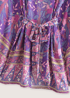 Kimono court plage violet fleuri Kimono court plage violet fleuri