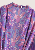 Kimono court plage violet fleuri Kimono court plage violet fleuri