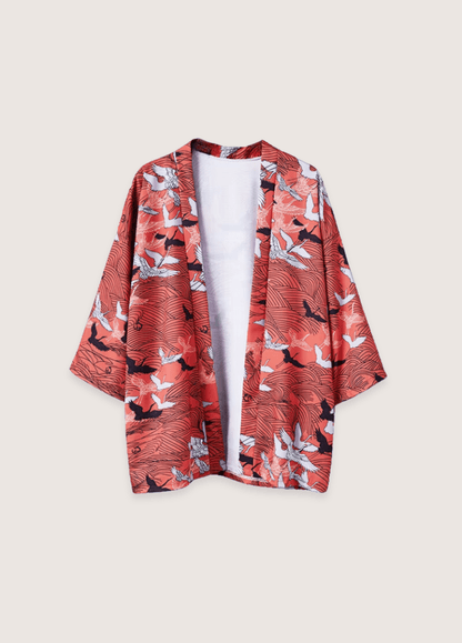 Kimono japonais | Charme Ancestral rouge / unique