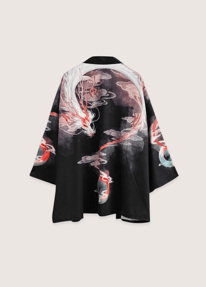 Kimono japonais | Dragon Céleste noir / unique