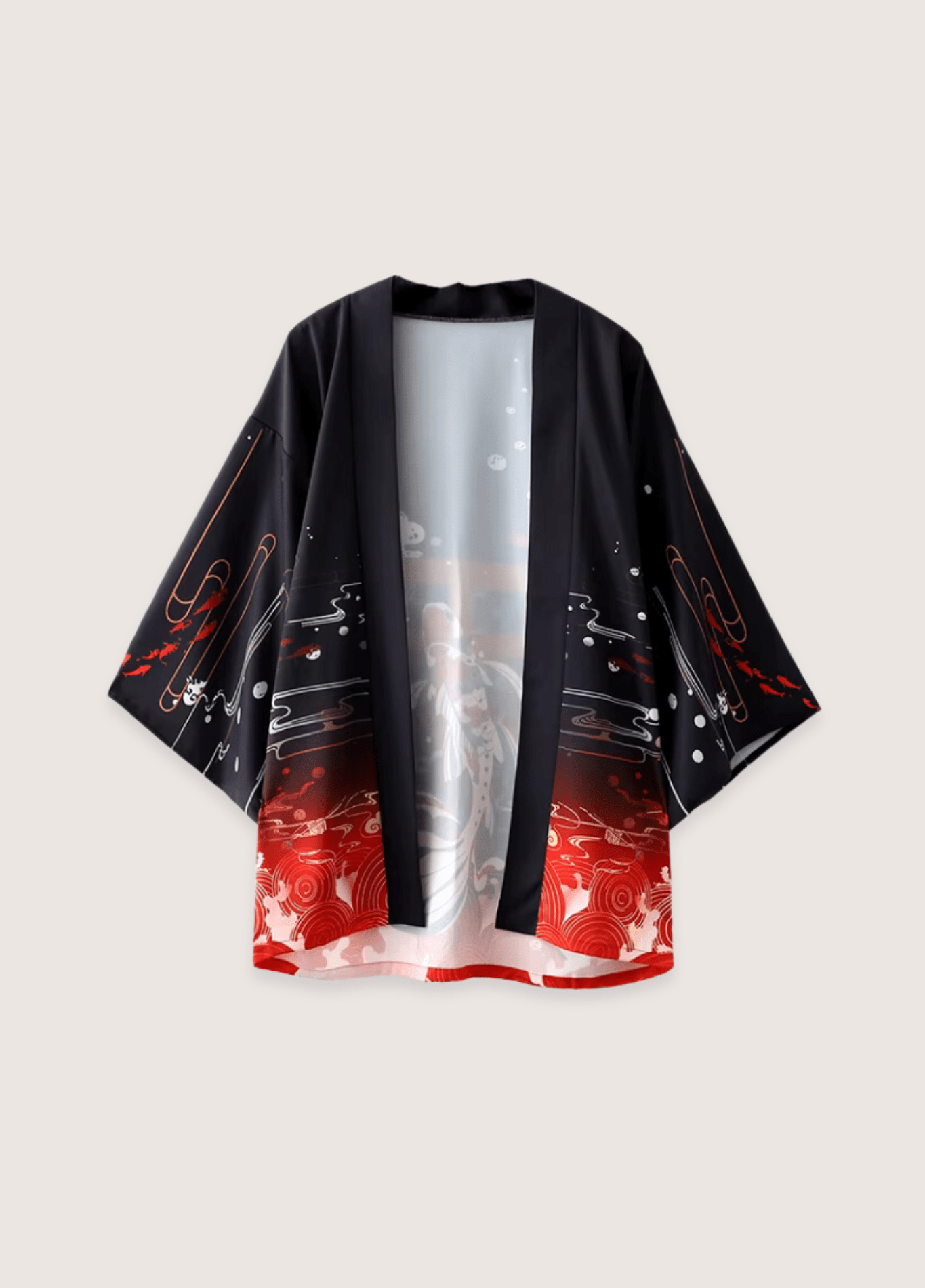 Kimono japonais | Élégance Aquatique noir / unique