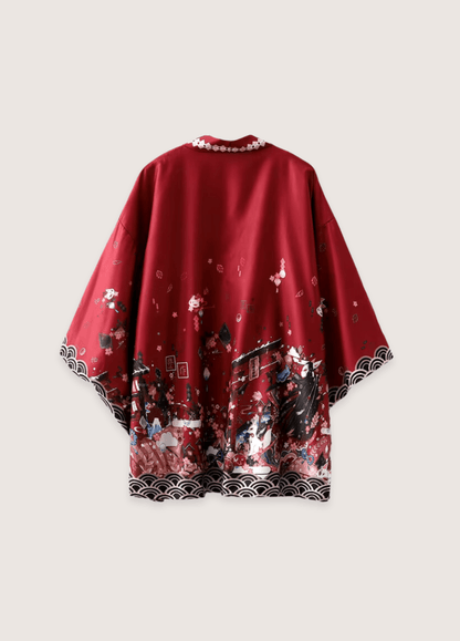 Kimono japonais | Rouge Mystique rouge / unique