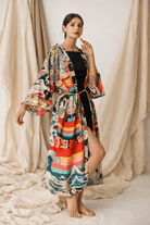 Kimono long à imprimé japonais Kimono long à imprimé japonais multicolore / unique