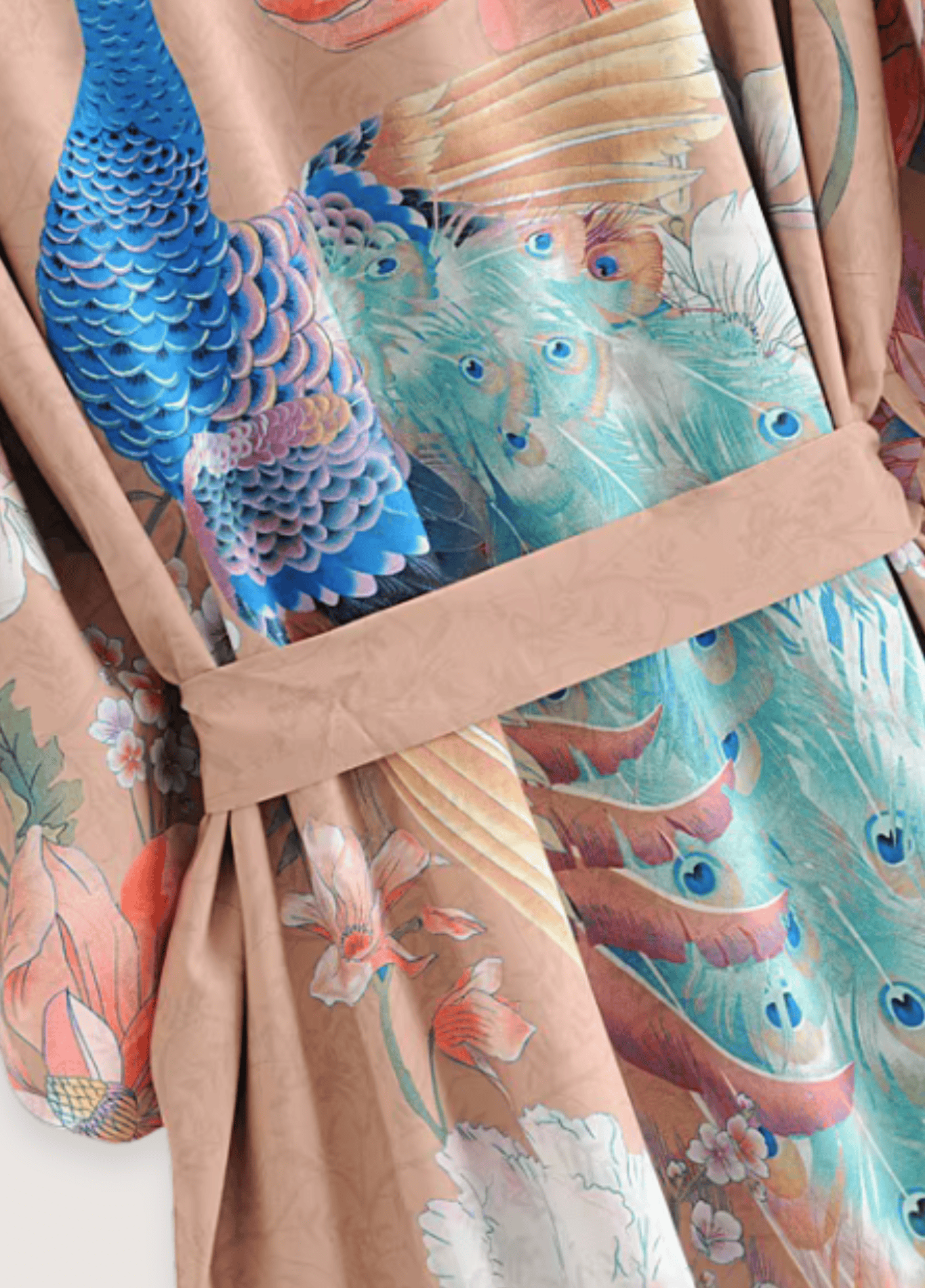 Kimono long beige rosé | Fleur et Paon Bohème Kimono long beige rosé | Fleur et Paon Bohème