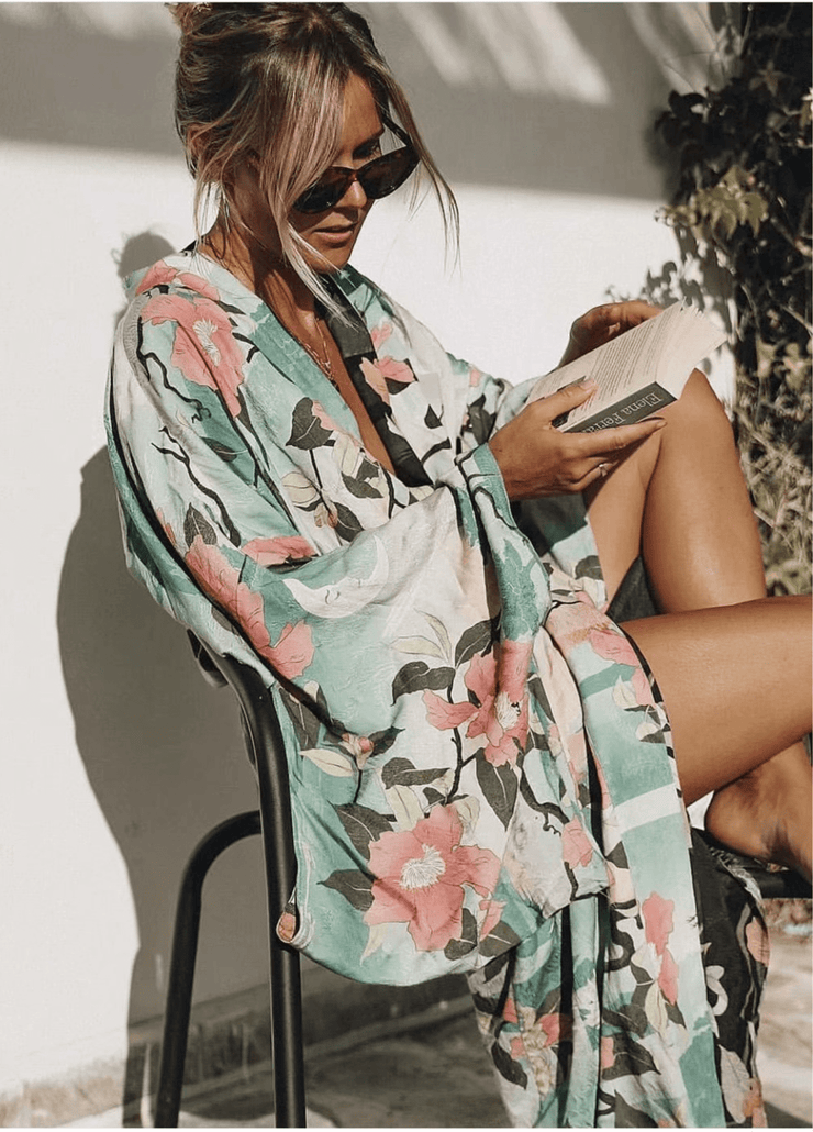 Kimono plage long Évasion Tropicale