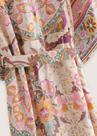 Kimono long fleuri rose pâle Kimono long fleuri rose pâle