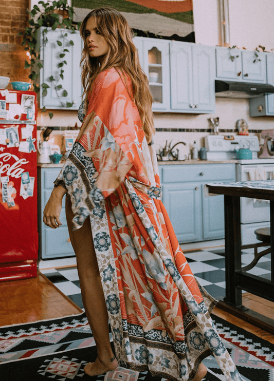 Kimono long | Grue Orange orange / unique