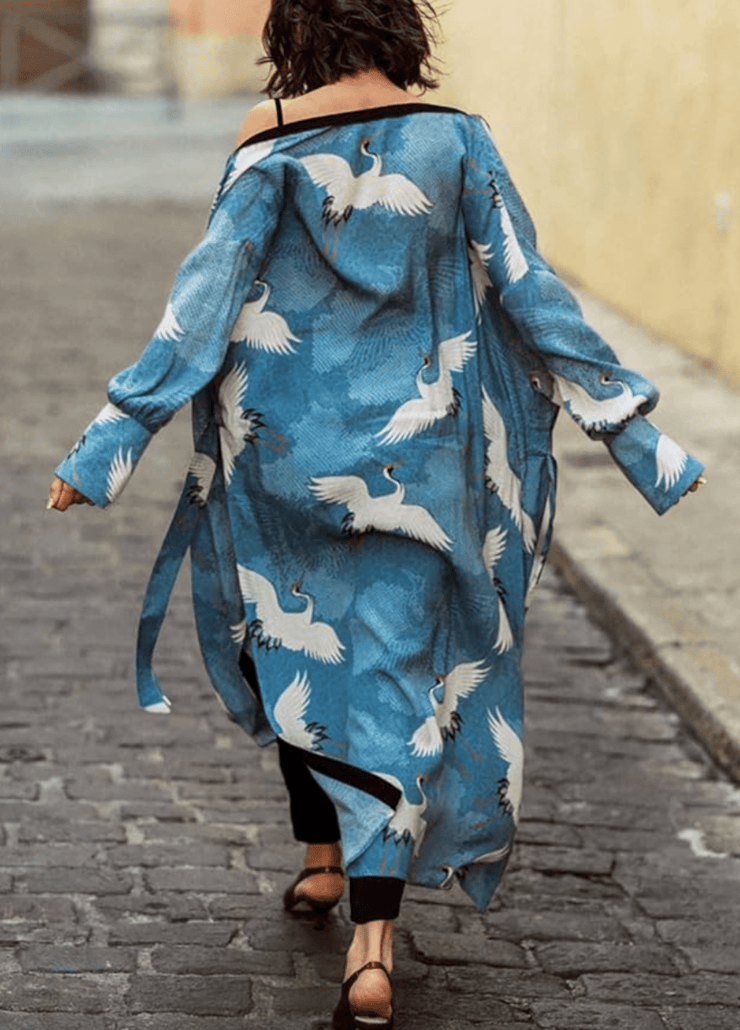 Kimono plage long Grues Célestes