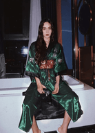 Kimono long soie | Kinryū Kimono long soie | Kinryū vert / S