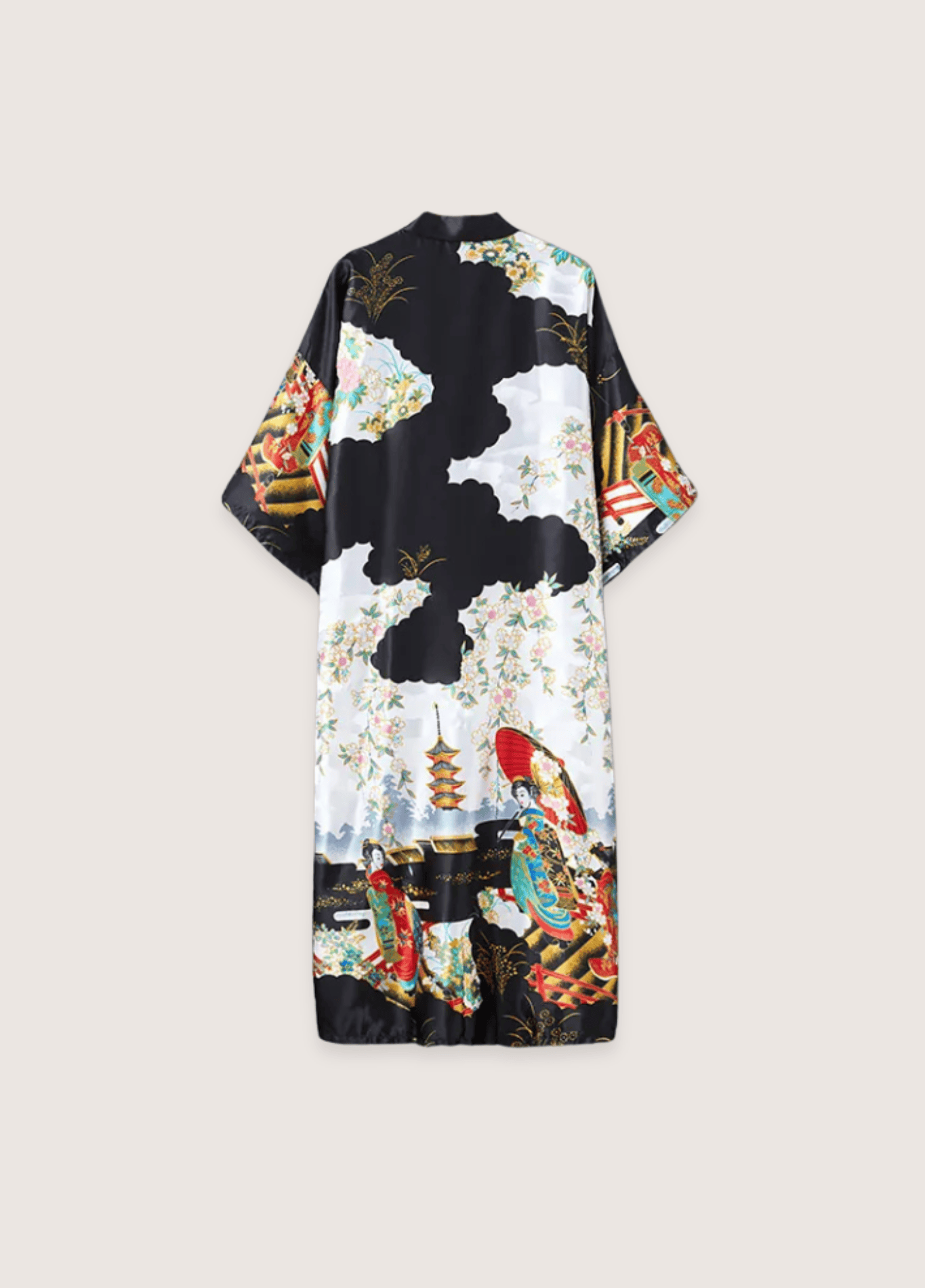 Kimono noir long soie | Akane Kimono noir long soie | Akane noir / unique