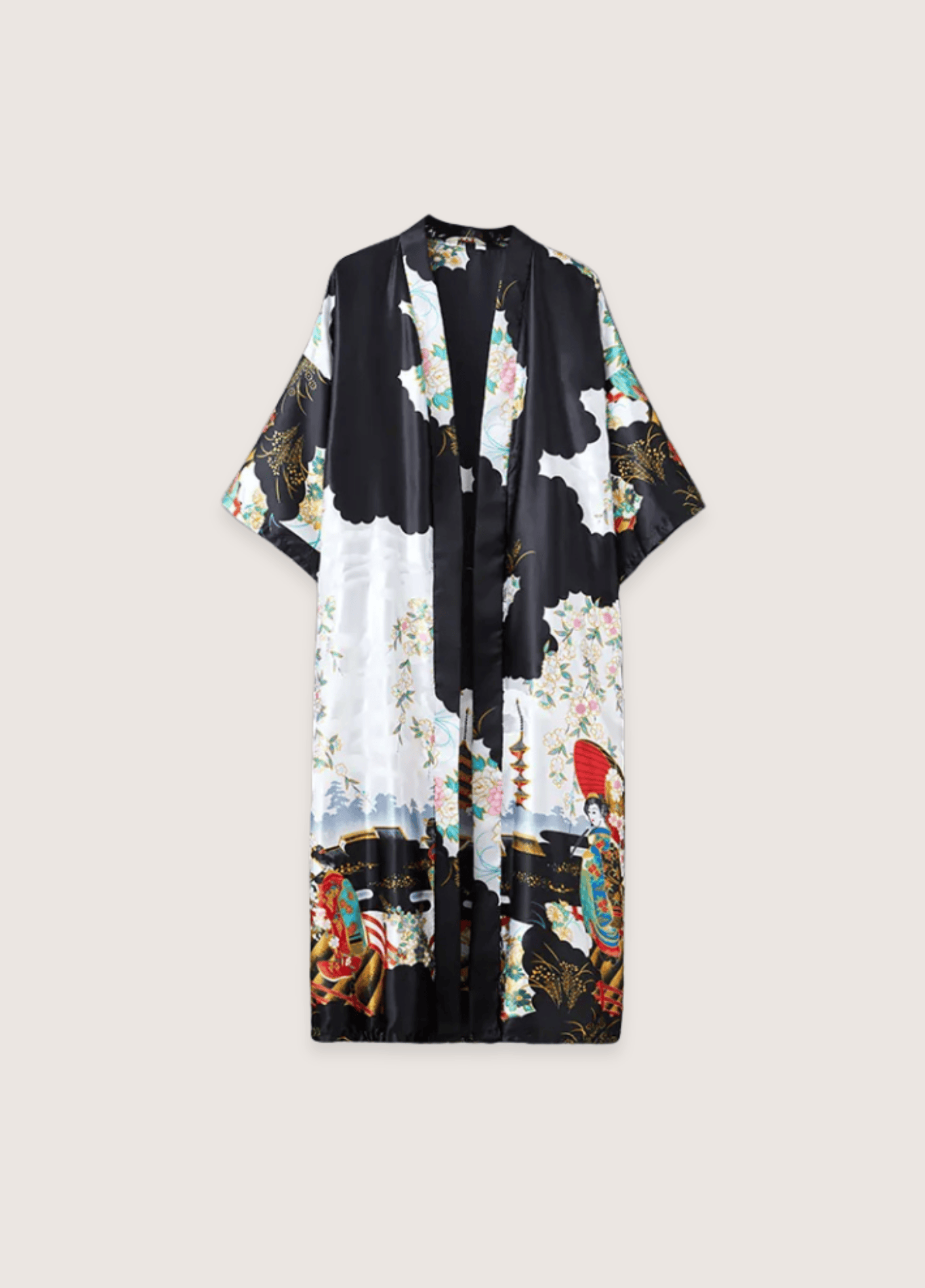 Kimono noir long soie | Akane Kimono noir long soie | Akane noir / unique