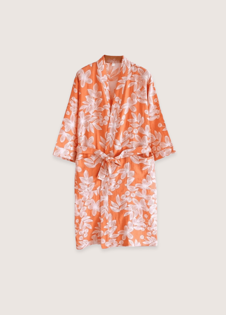 Peignoir kimono orange femme