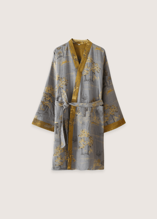 Peignoir kimono gris homme | Momiji Peignoir kimono gris homme | Momiji gris / M