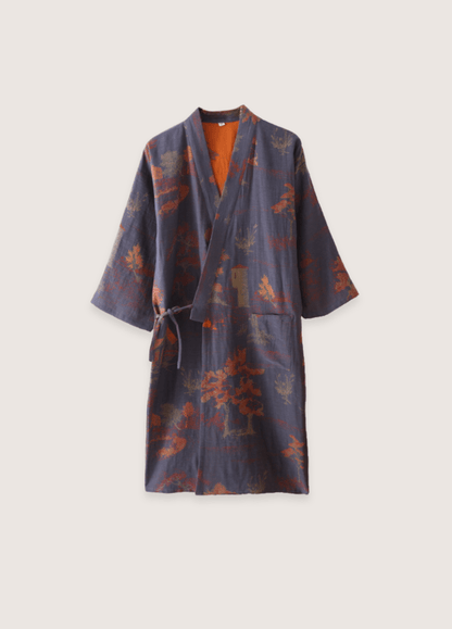 Peignoir kimono homme | Momiji Peignoir kimono homme | Momiji bleu / M